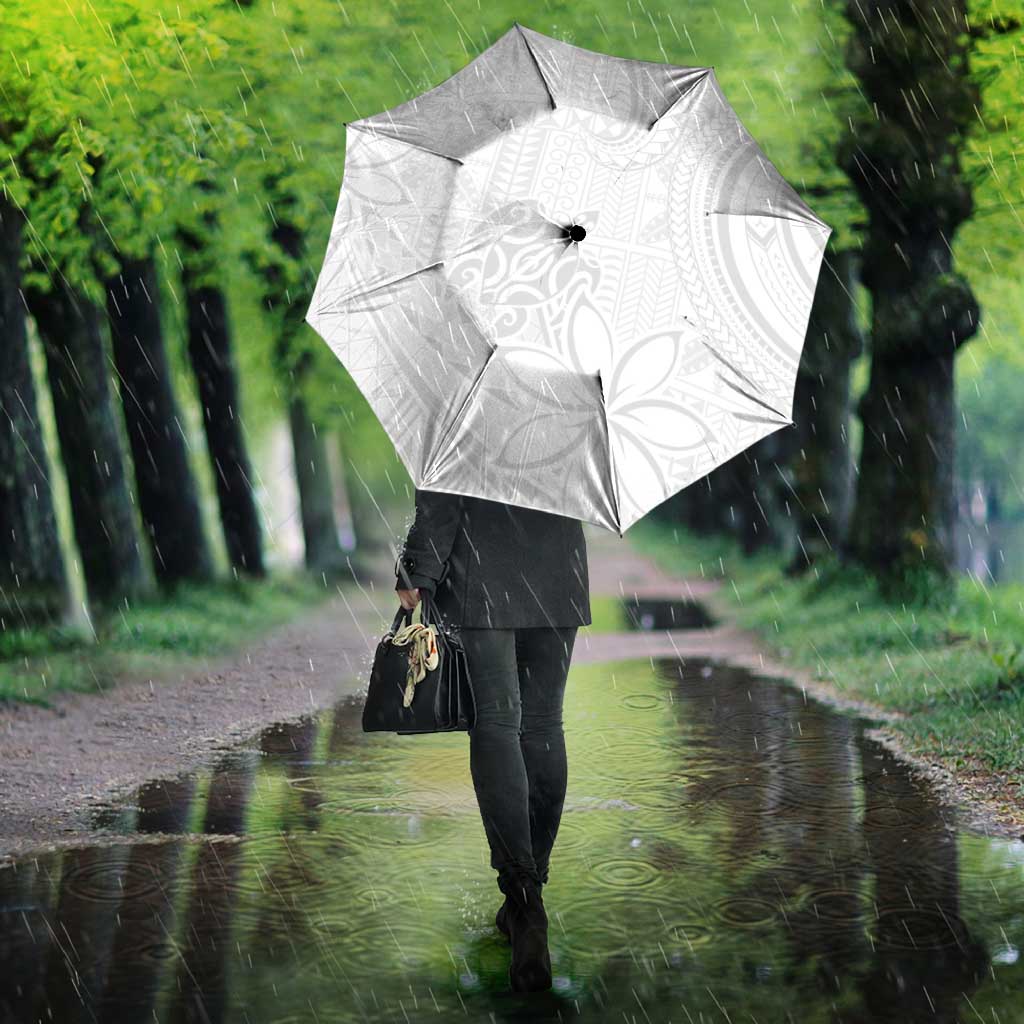 Tapu Fanau Ia Niue Umbrella Happy White Sunday Unique Hiapo - Polynesian Pride