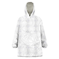 Tapu Fanau Ia Niue Wearable Blanket Hoodie Happy White Sunday Unique Hiapo - Polynesian Pride