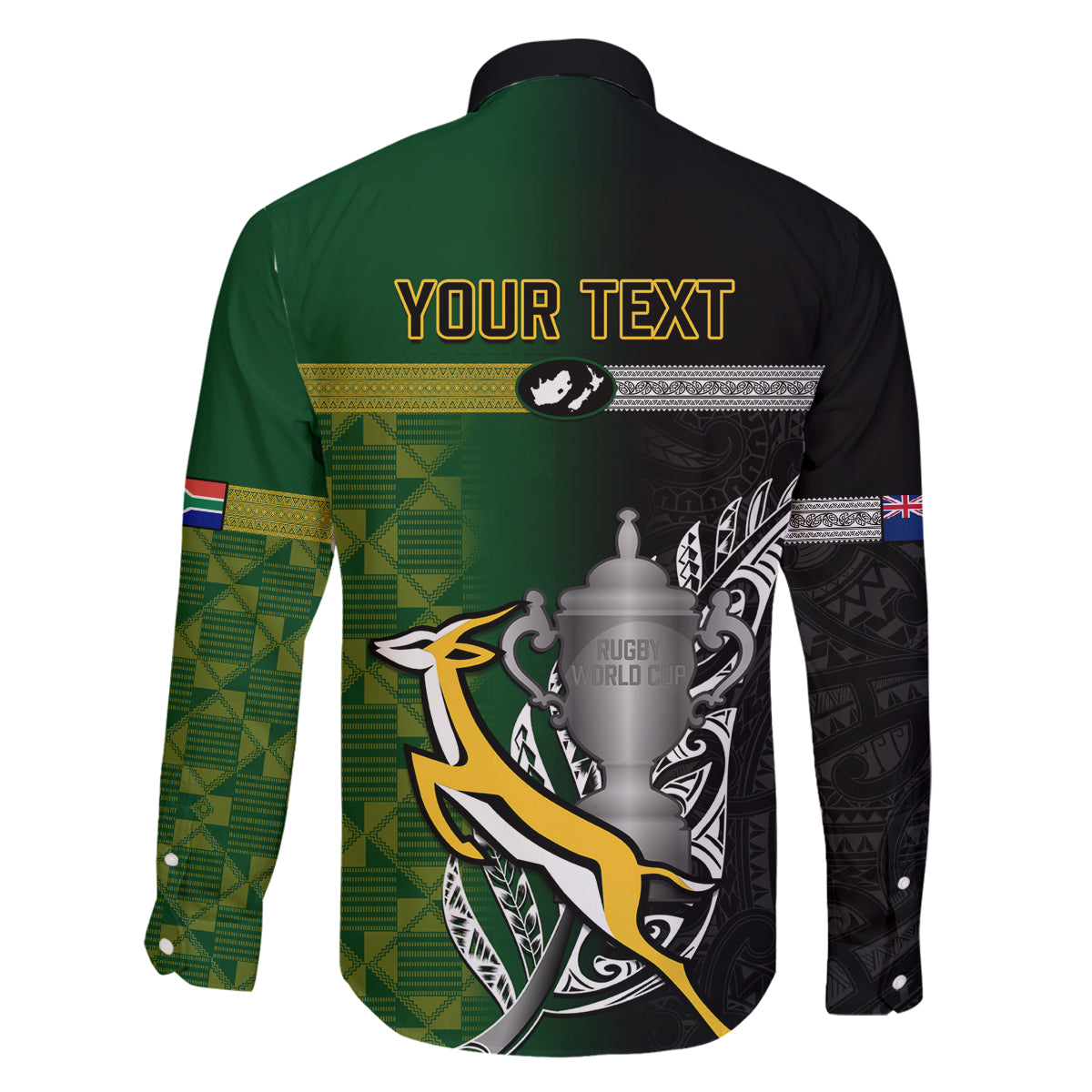 Personalised New Zealand and South Africa Rugby Family Matching Summer Maxi Dress and Hawaiian Shirt 2023 World Cup Final All Black Springboks Together LT14 - Polynesian Pride