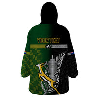 Personalised New Zealand and South Africa Rugby Wearable Blanket Hoodie 2023 World Cup Final All Black Springboks Together LT14 - Polynesian Pride