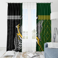 New Zealand and South Africa Rugby Window Curtain 2023 World Cup Final All Black Springboks Together LT14 - Polynesian Pride
