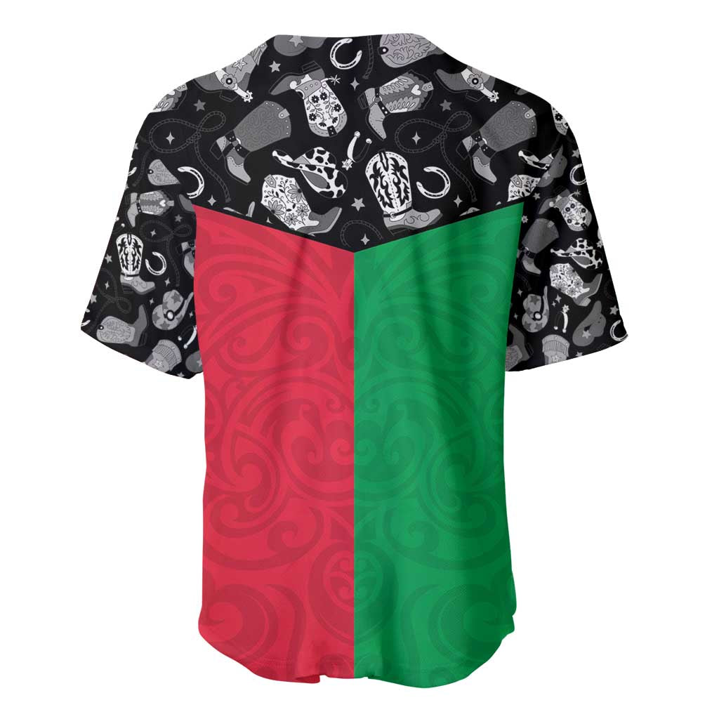 Vanuatu Cowboy Baseball Jersey Cowboy Symbols Split Stylized - Polynesian Pride