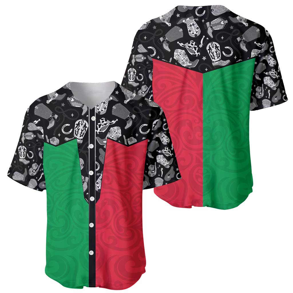 Vanuatu Cowboy Baseball Jersey Cowboy Symbols Split Stylized - Polynesian Pride