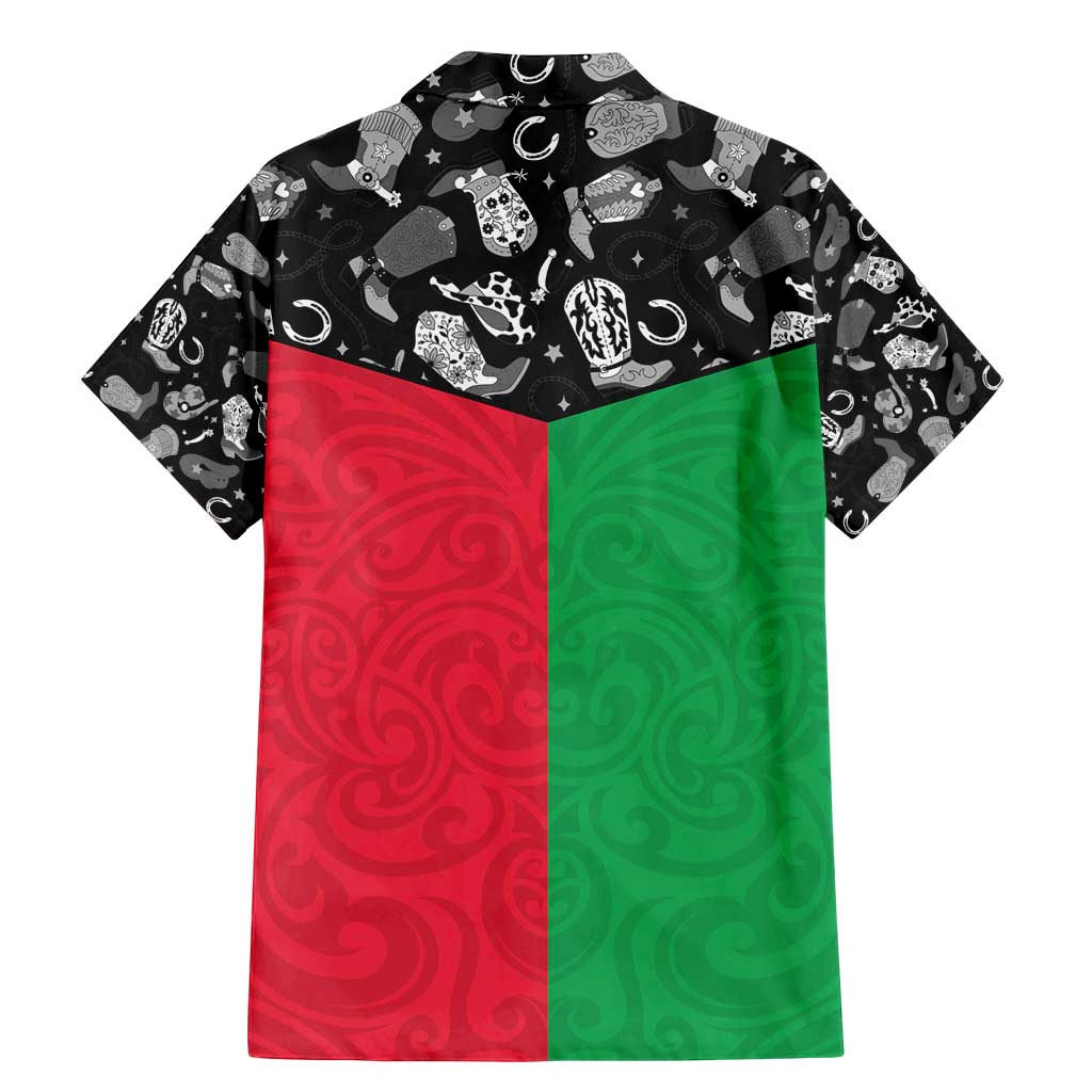 Vanuatu Cowboy Family Matching Mermaid Dress and Hawaiian Shirt Cowboy Symbols Split Stylized - Polynesian Pride