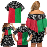 Vanuatu Cowboy Family Matching Off Shoulder Short Dress and Hawaiian Shirt Cowboy Symbols Split Stylized - Polynesian Pride