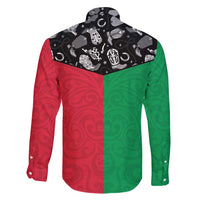 Vanuatu Cowboy Family Matching Short Sleeve Bodycon Dress and Hawaiian Shirt Cowboy Symbols Split Stylized - Polynesian Pride