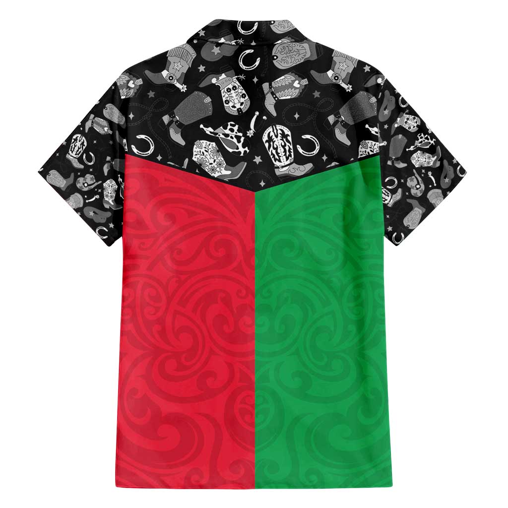 Vanuatu Cowboy Family Matching Summer Maxi Dress and Hawaiian Shirt Cowboy Symbols Split Stylized - Polynesian Pride