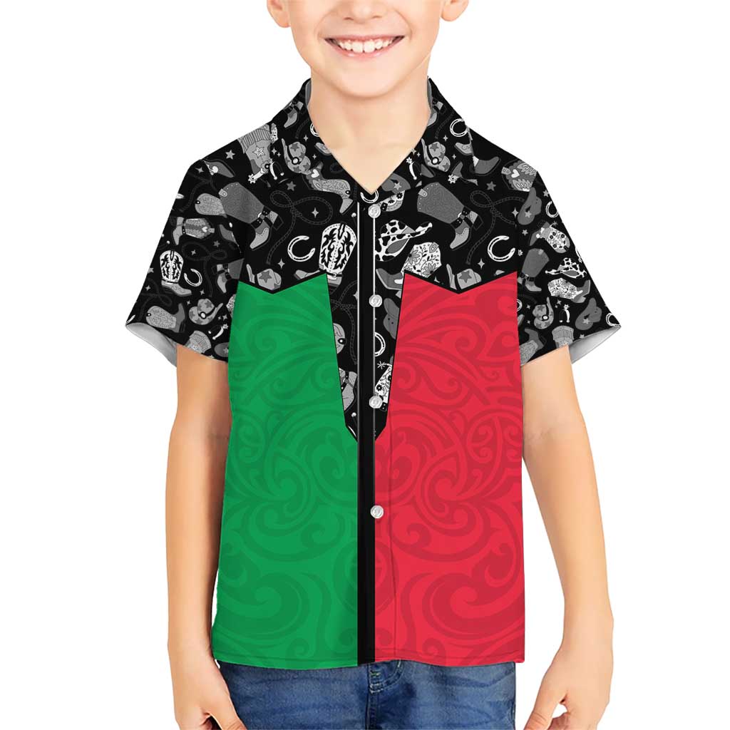 Vanuatu Cowboy Hawaiian Shirt Cowboy Symbols Split Stylized - Polynesian Pride