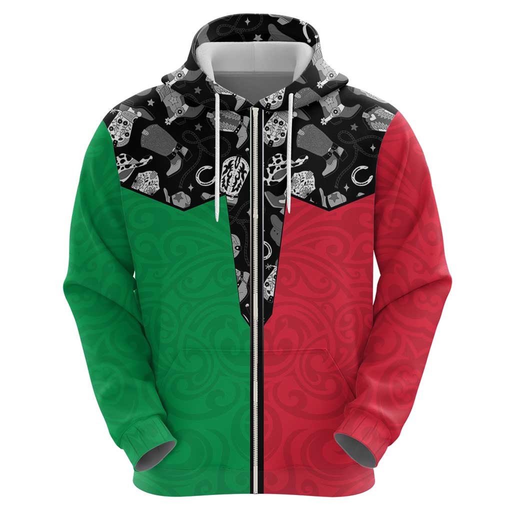 Vanuatu Cowboy Hoodie Cowboy Symbols Split Stylized - Polynesian Pride