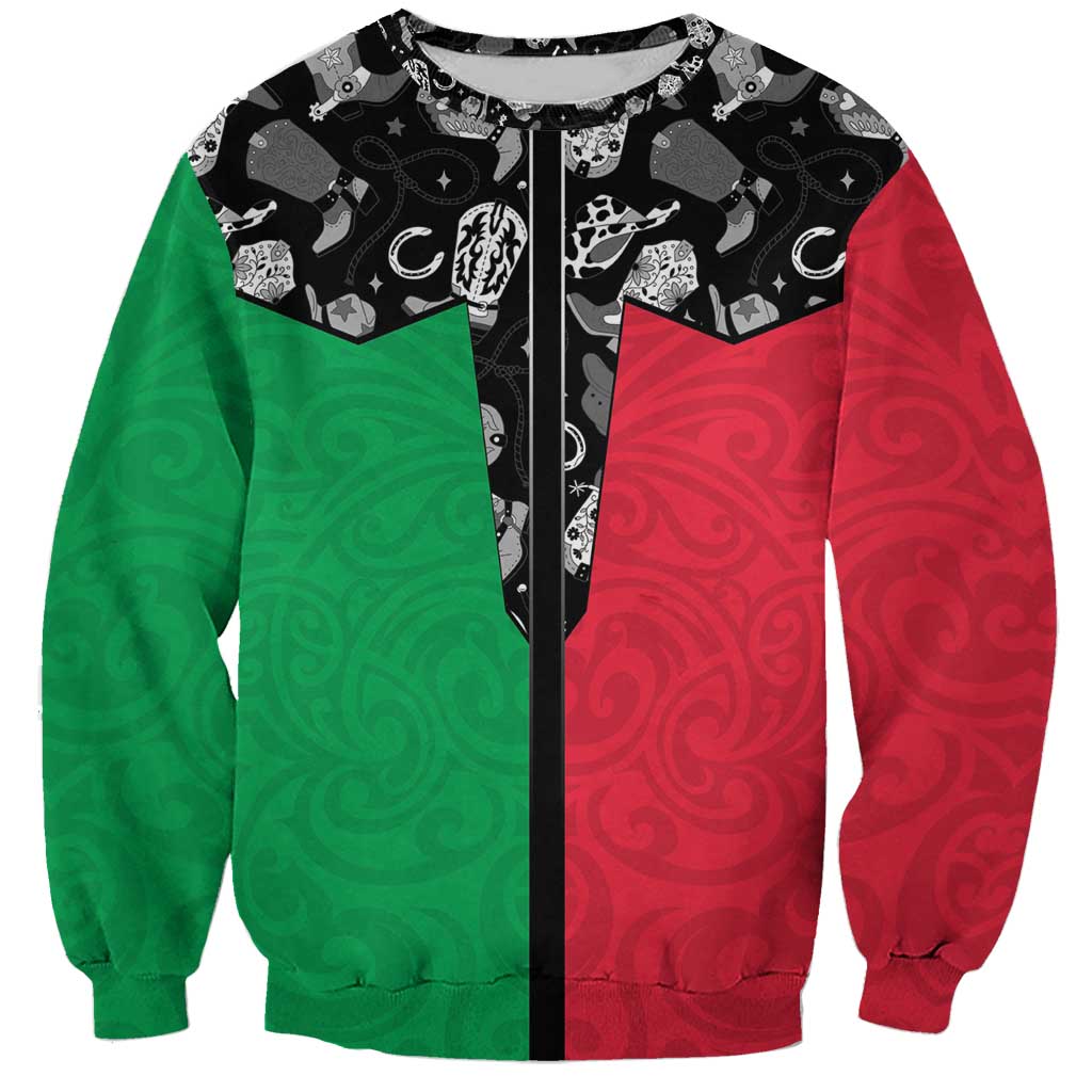 Vanuatu Cowboy Sweatshirt Cowboy Symbols Split Stylized - Polynesian Pride