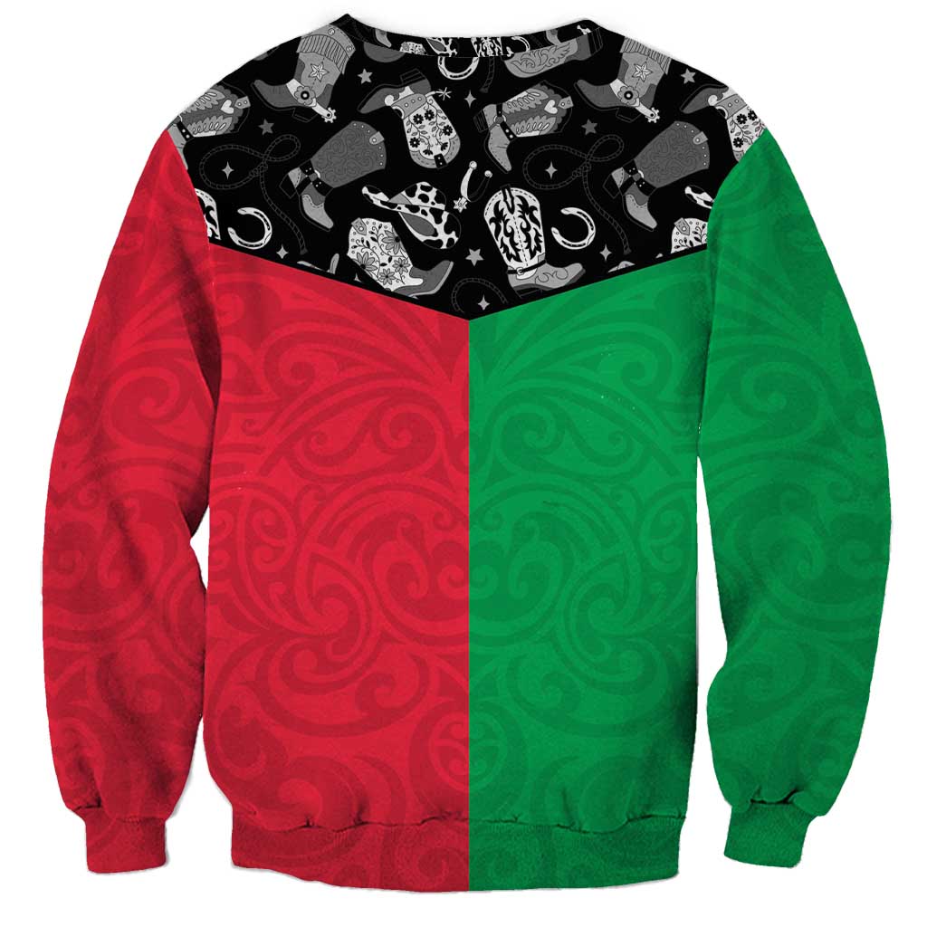 Vanuatu Cowboy Sweatshirt Cowboy Symbols Split Stylized - Polynesian Pride