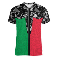 Vanuatu Cowboy Women V-Neck T-Shirt Cowboy Symbols Split Stylized - Polynesian Pride