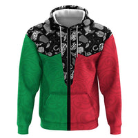 Vanuatu Cowboy Zip Hoodie Cowboy Symbols Split Stylized - Polynesian Pride