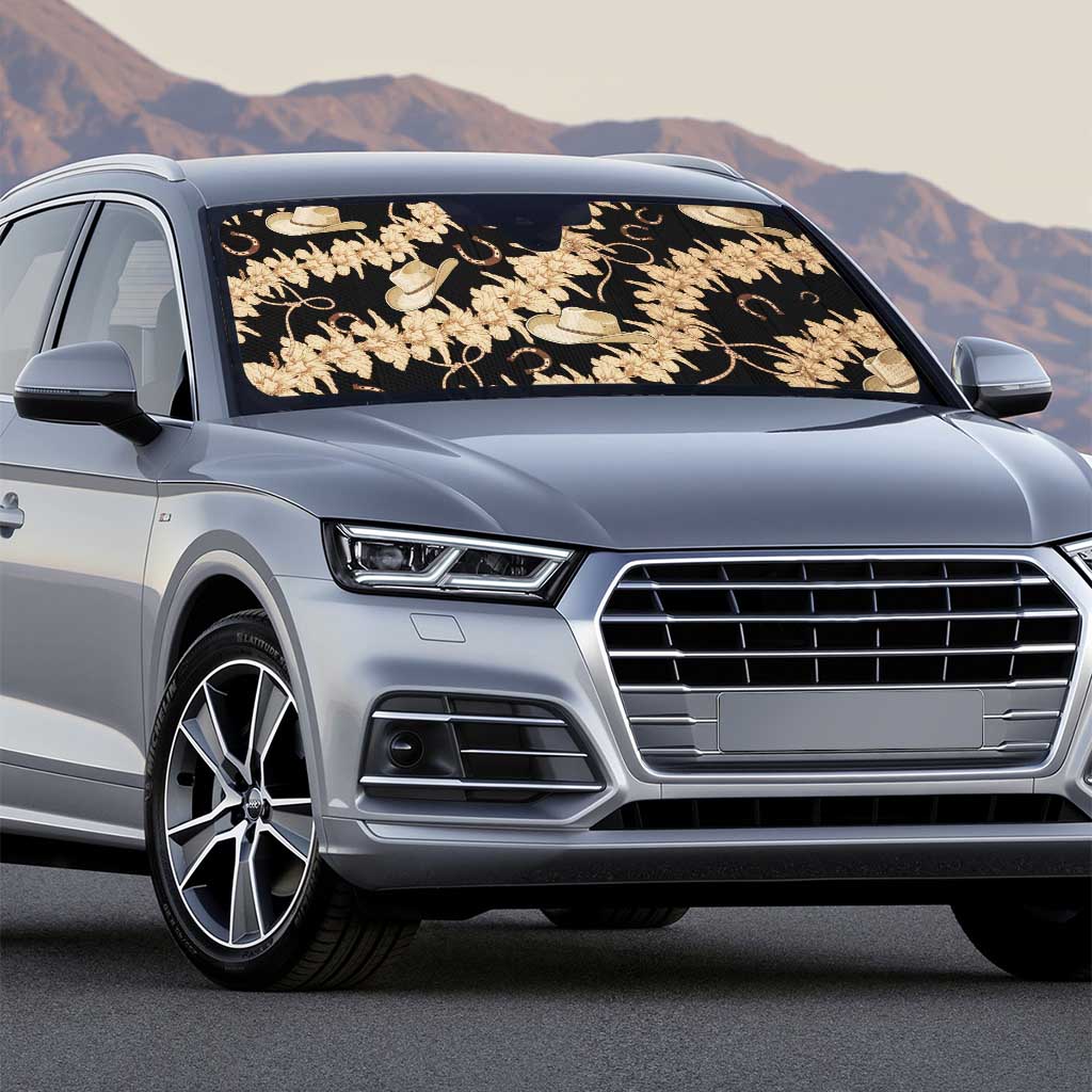 Vanuatu Cowboy Auto Sun Shade Seamless Straw Hats Hibiscus - Polynesian Pride