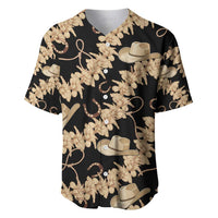 Vanuatu Cowboy Baseball Jersey Seamless Straw Hats Hibiscus - Polynesian Pride
