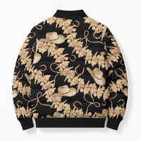 Vanuatu Cowboy Bomber Puffer Jacket Seamless Straw Hats Hibiscus - Polynesian Pride