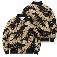 Vanuatu Cowboy Bomber Puffer Jacket Seamless Straw Hats Hibiscus - Polynesian Pride
