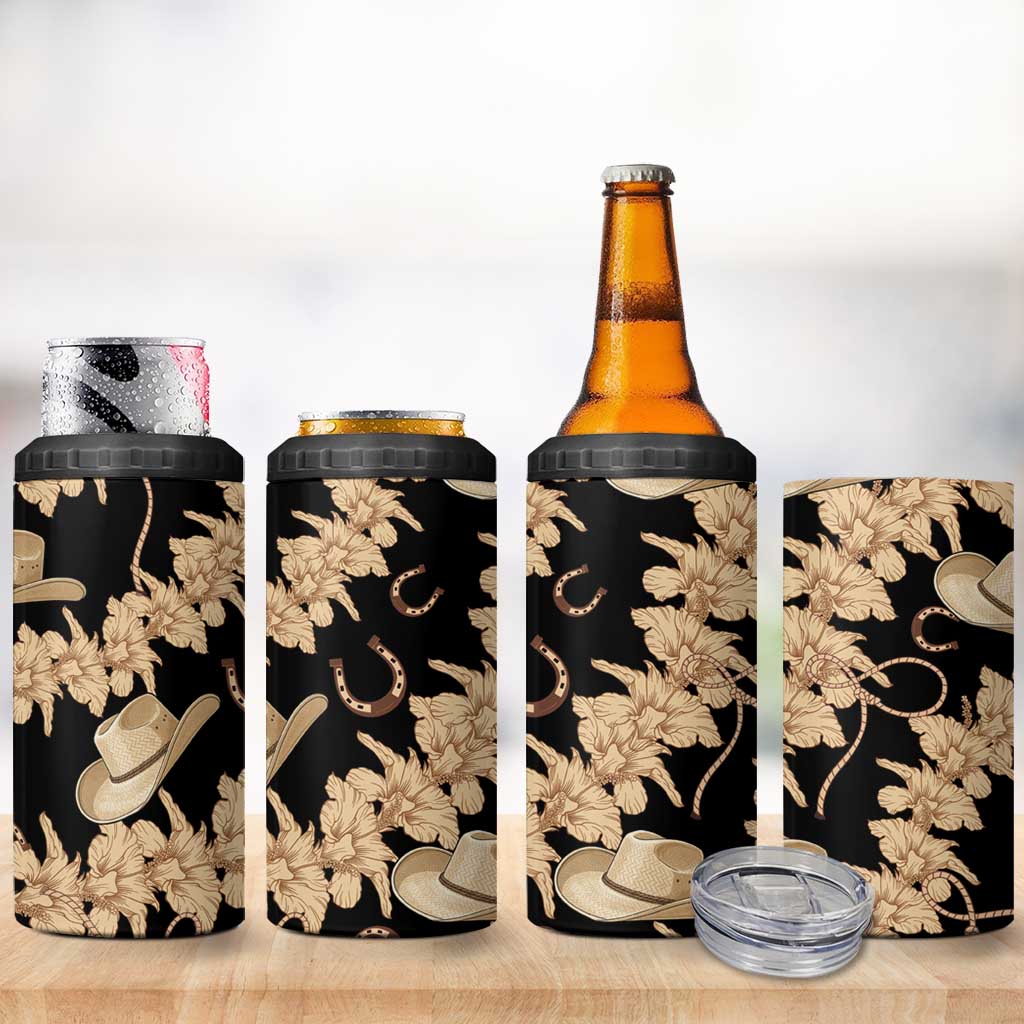 Vanuatu Cowboy 4 in 1 Can Cooler Tumbler Seamless Straw Hats Hibiscus - Polynesian Pride