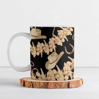 Vanuatu Cowboy Ceramic Mug Seamless Straw Hats Hibiscus - Polynesian Pride