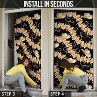 Vanuatu Cowboy Door Cover Seamless Straw Hats Hibiscus - Polynesian Pride