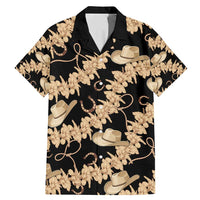 Vanuatu Cowboy Family Matching Mermaid Dress and Hawaiian Shirt Seamless Straw Hats Hibiscus - Polynesian Pride