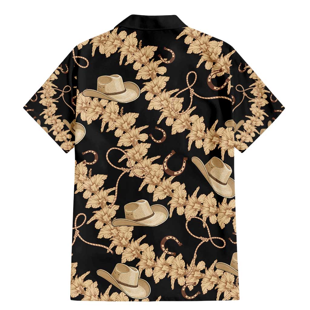 Vanuatu Cowboy Family Matching Mermaid Dress and Hawaiian Shirt Seamless Straw Hats Hibiscus - Polynesian Pride