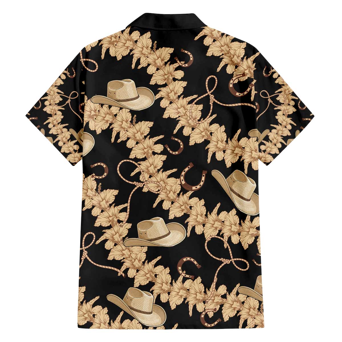 Vanuatu Cowboy Family Matching Off The Shoulder Long Sleeve Dress and Hawaiian Shirt Seamless Straw Hats Hibiscus - Polynesian Pride