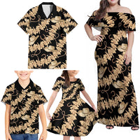 Vanuatu Cowboy Family Matching Off Shoulder Maxi Dress and Hawaiian Shirt Seamless Straw Hats Hibiscus - Polynesian Pride