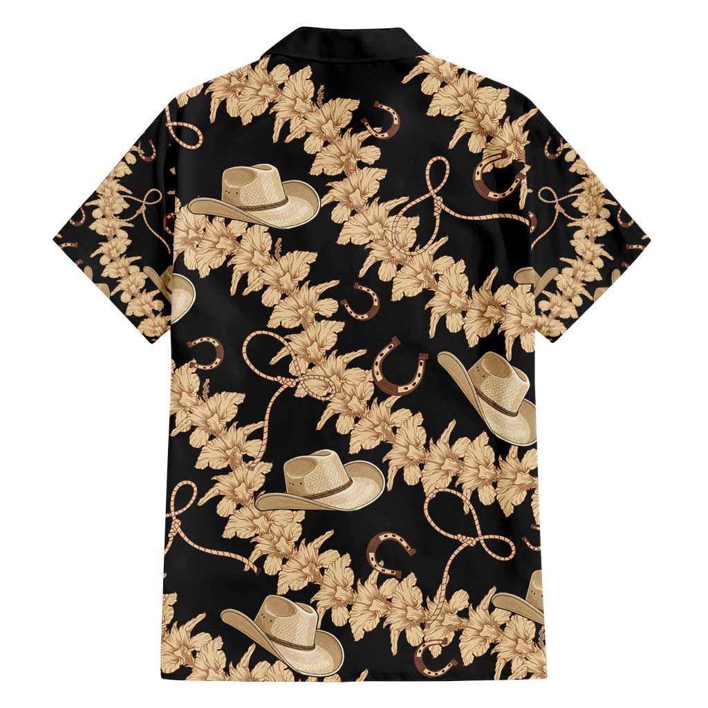 Vanuatu Cowboy Family Matching Off Shoulder Maxi Dress and Hawaiian Shirt Seamless Straw Hats Hibiscus - Polynesian Pride