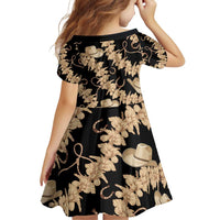 Vanuatu Cowboy Family Matching Off Shoulder Short Dress and Hawaiian Shirt Seamless Straw Hats Hibiscus - Polynesian Pride