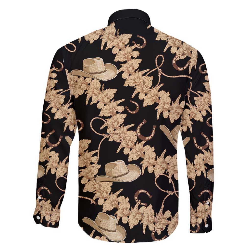 Vanuatu Cowboy Family Matching Off Shoulder Short Dress and Hawaiian Shirt Seamless Straw Hats Hibiscus - Polynesian Pride