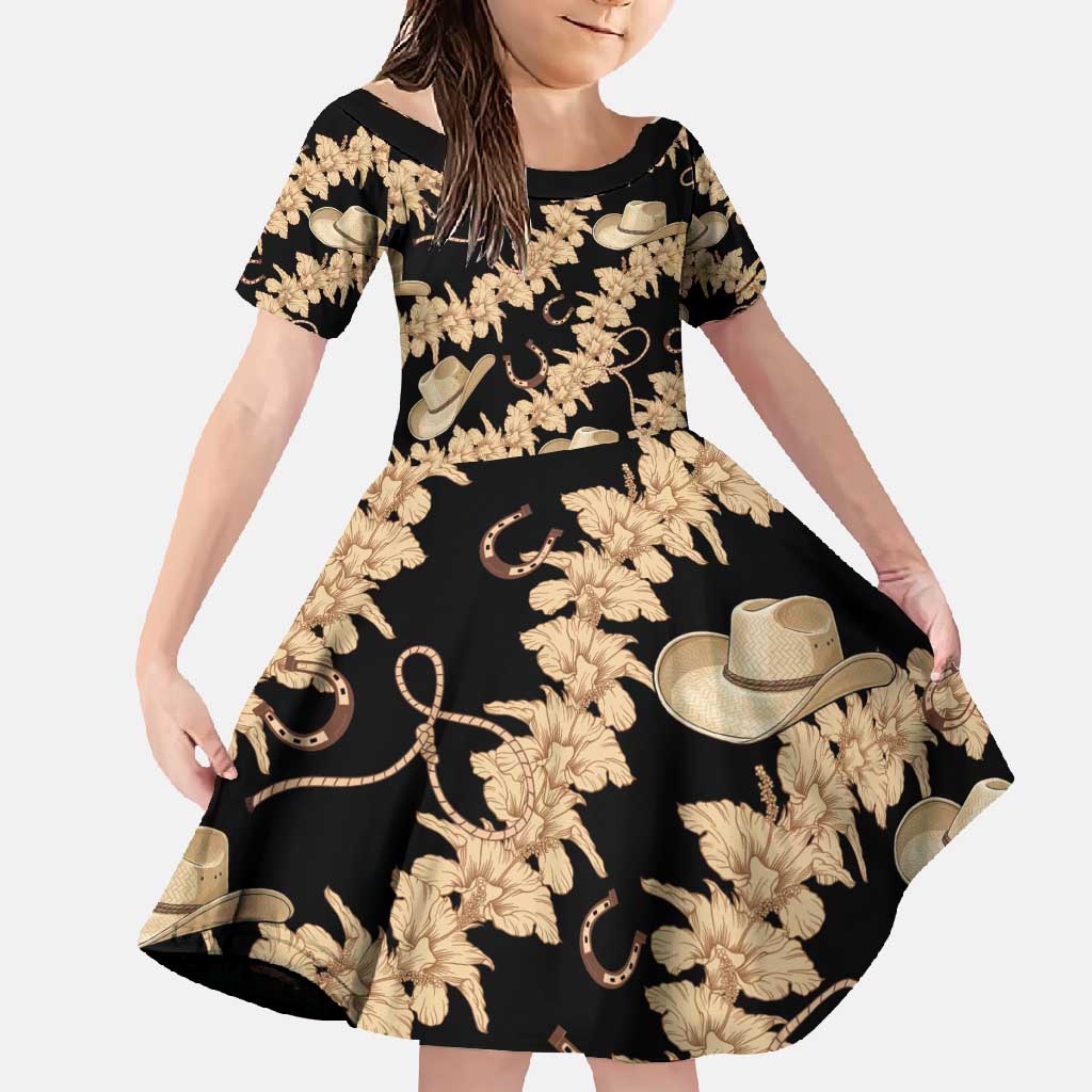 Vanuatu Cowboy Family Matching Summer Maxi Dress and Hawaiian Shirt Seamless Straw Hats Hibiscus - Polynesian Pride