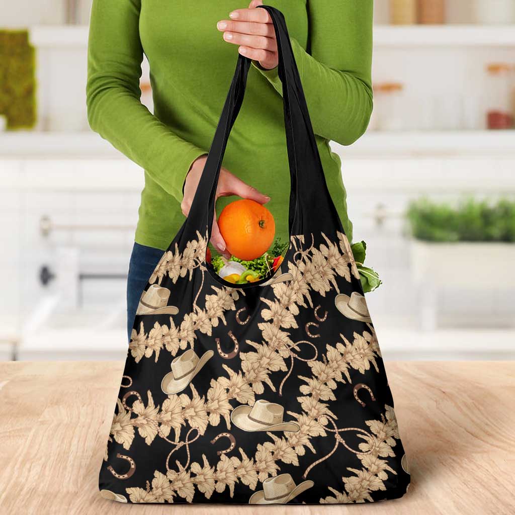 Vanuatu Cowboy Grocery Bag Seamless Straw Hats Hibiscus - Polynesian Pride