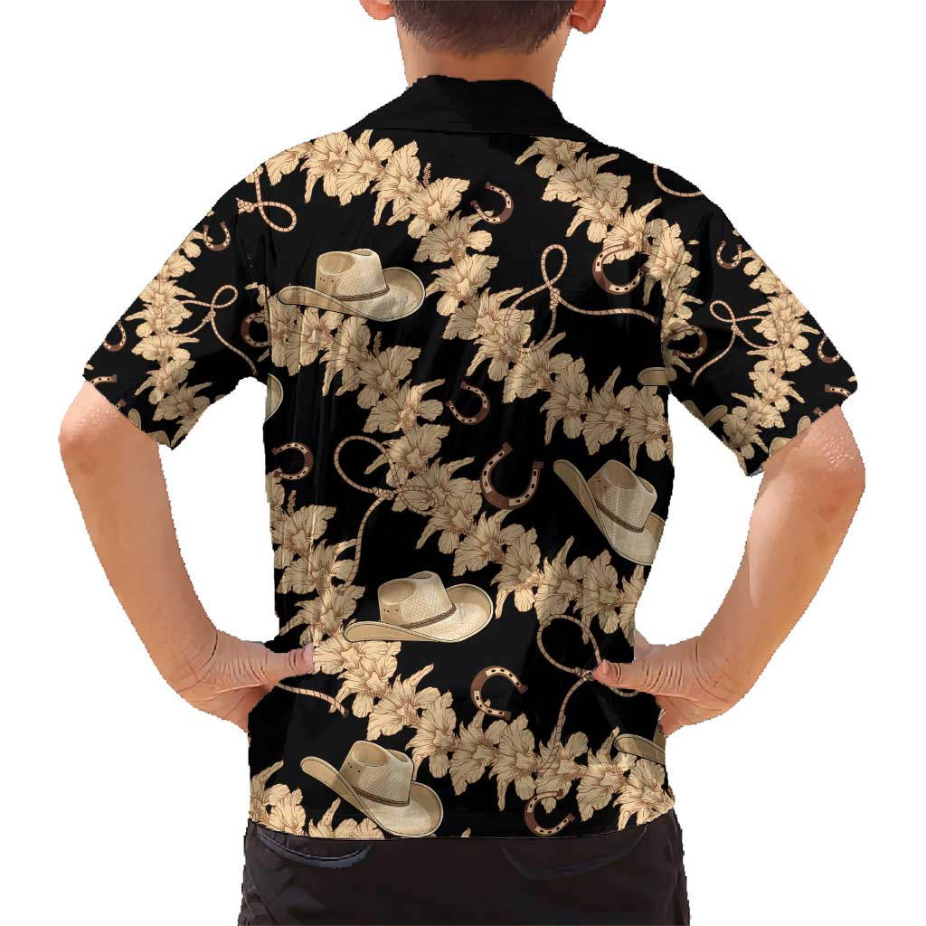 Vanuatu Cowboy Hawaiian Shirt Seamless Straw Hats Hibiscus - Polynesian Pride