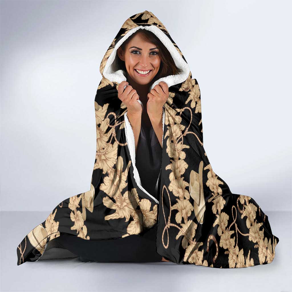 Vanuatu Cowboy Hooded Blanket Seamless Straw Hats Hibiscus LT14 - Polynesian Pride