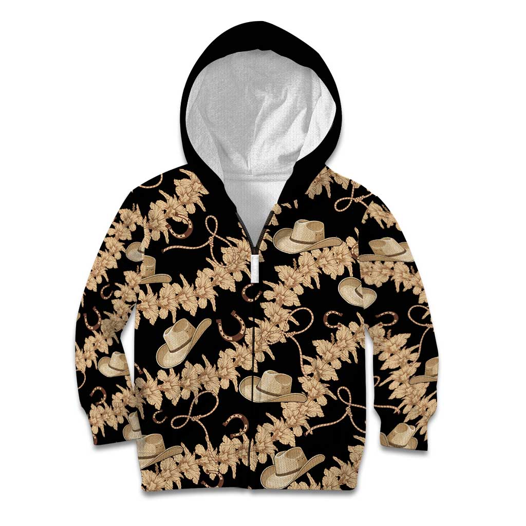 Vanuatu Cowboy Kid Hoodie Seamless Straw Hats Hibiscus - Polynesian Pride