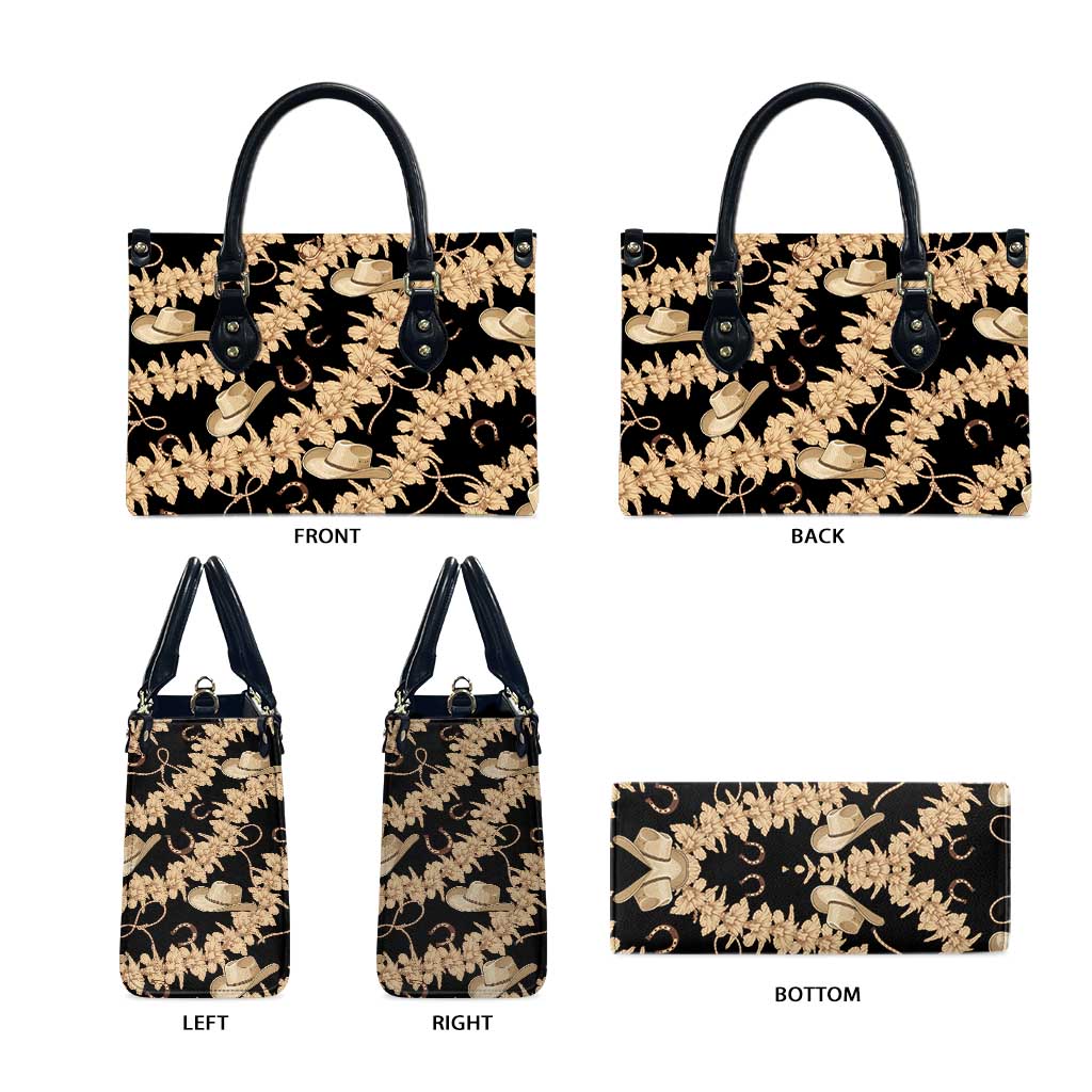 Vanuatu Cowboy Leather Bag Seamless Straw Hats Hibiscus - Polynesian Pride