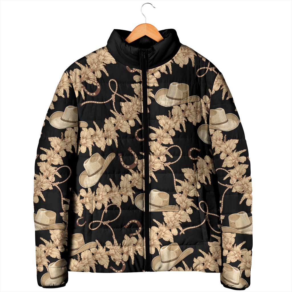 Vanuatu Cowboy Padded Jacket Seamless Straw Hats Hibiscus - Polynesian Pride
