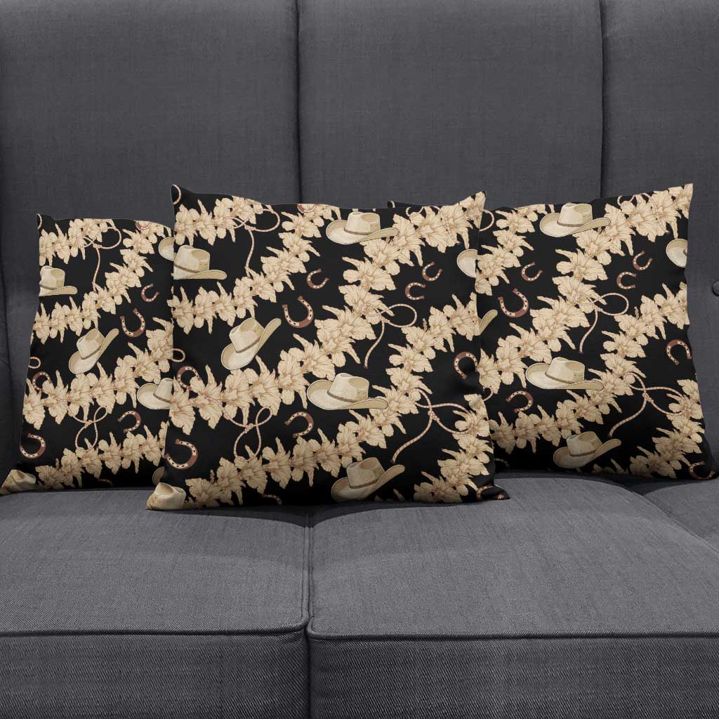 Vanuatu Cowboy Pillow Cover Seamless Straw Hats Hibiscus - Polynesian Pride