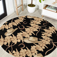 Vanuatu Cowboy Round Carpet Seamless Straw Hats Hibiscus - Polynesian Pride