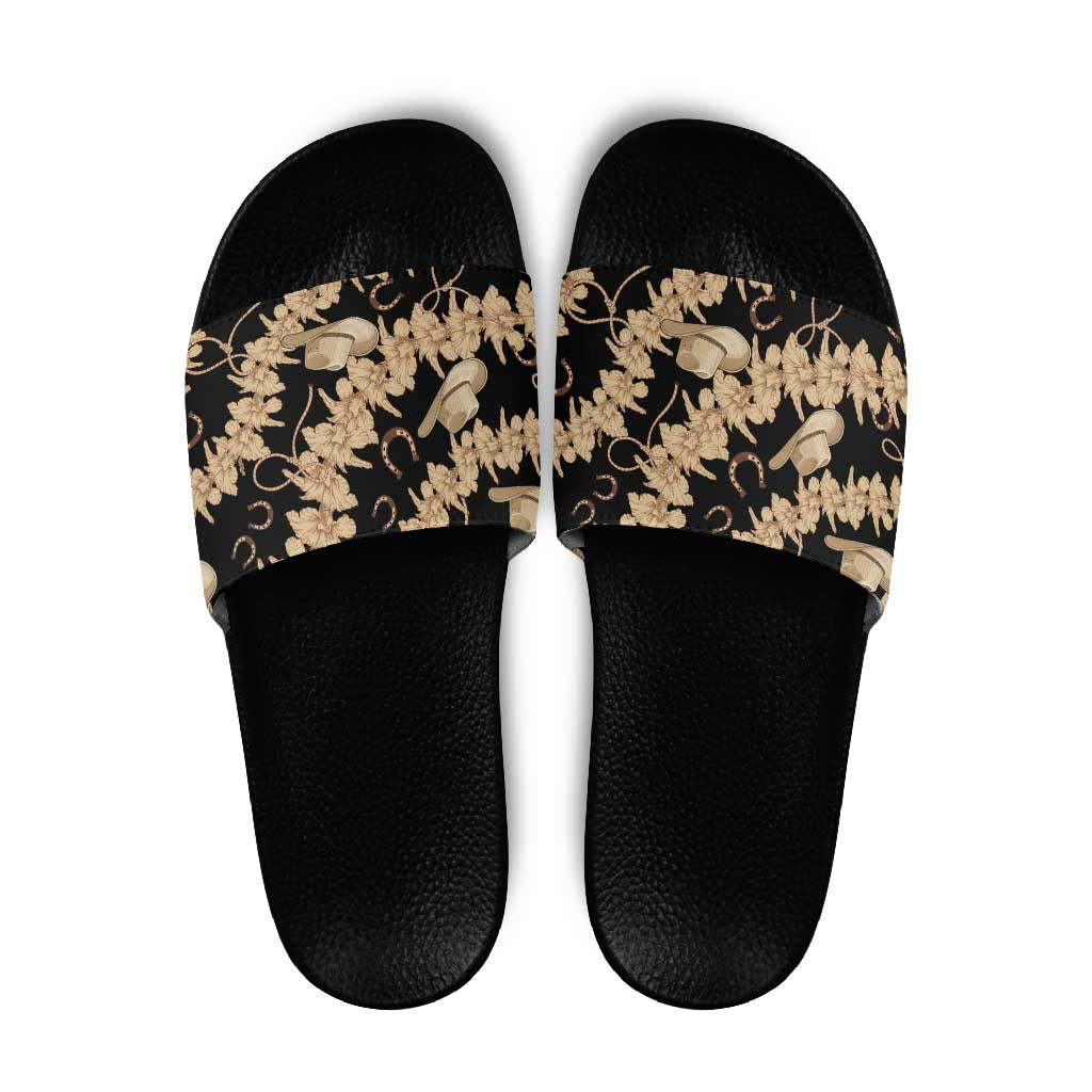 Vanuatu Cowboy Slide Sandals Seamless Straw Hats Hibiscus - Polynesian Pride