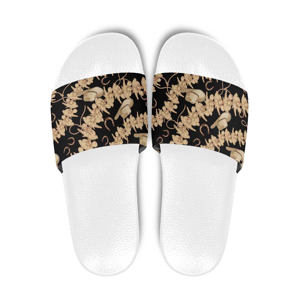 Vanuatu Cowboy Slide Sandals Seamless Straw Hats Hibiscus - Polynesian Pride