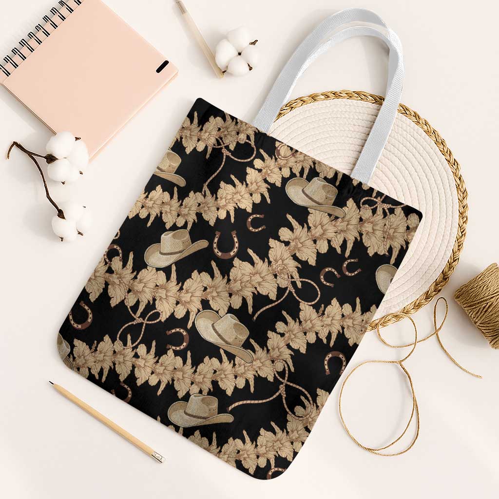 Vanuatu Cowboy Tote Bag Seamless Straw Hats Hibiscus - Polynesian Pride