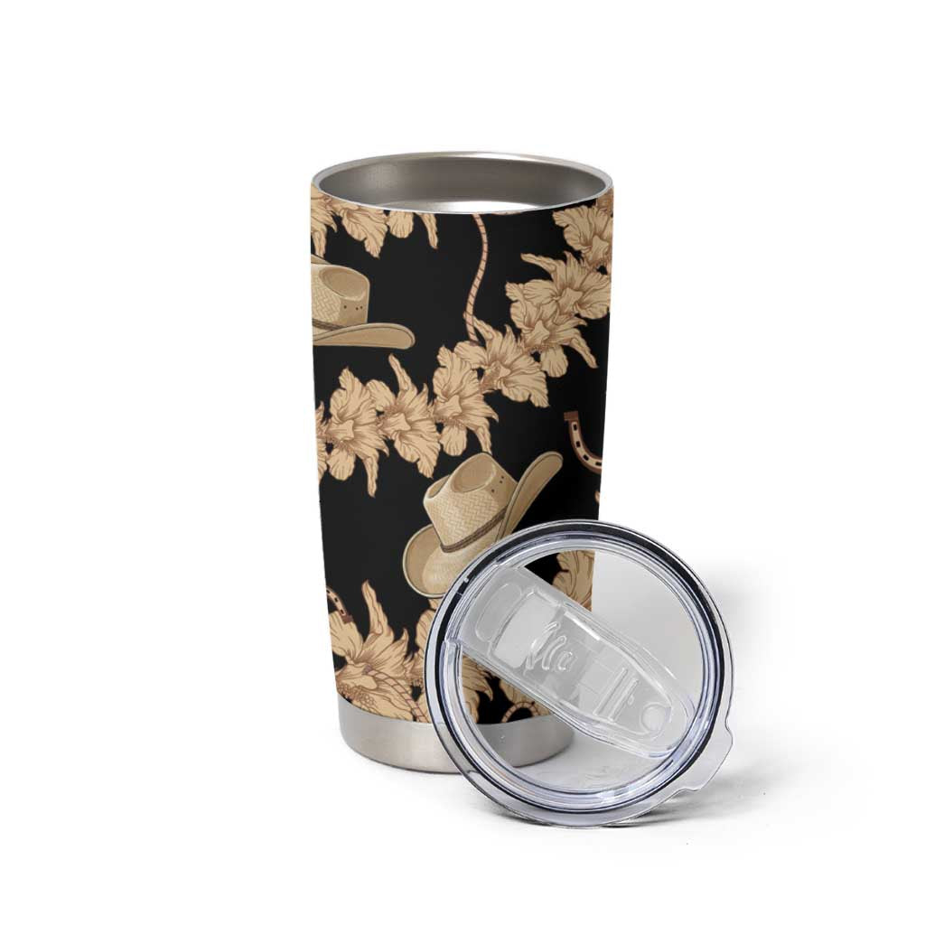 Vanuatu Cowboy Tumbler Cup Seamless Straw Hats Hibiscus - Polynesian Pride