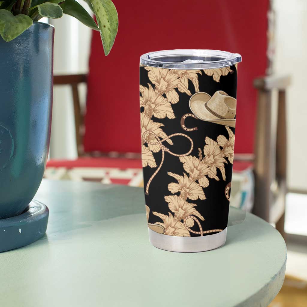 Vanuatu Cowboy Tumbler Cup Seamless Straw Hats Hibiscus - Polynesian Pride