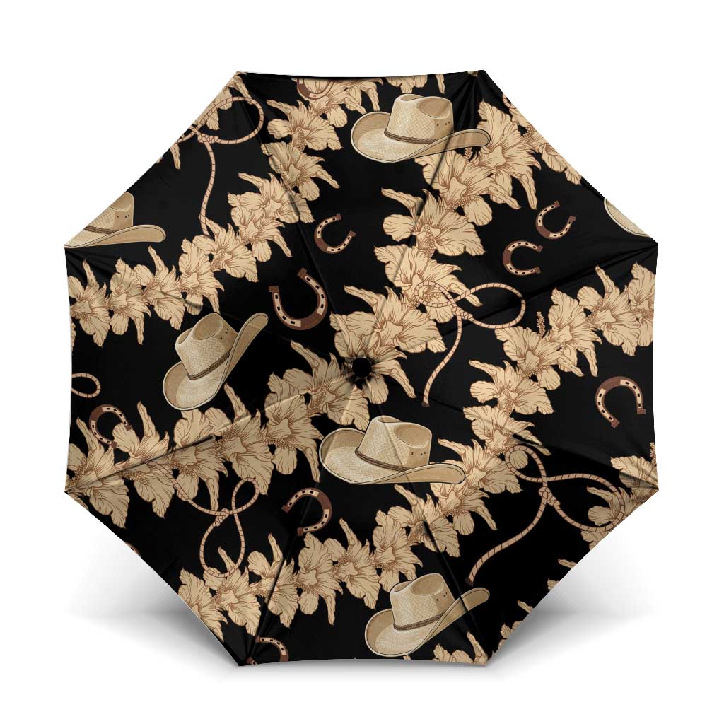 Vanuatu Cowboy Umbrella Seamless Straw Hats Hibiscus - Polynesian Pride