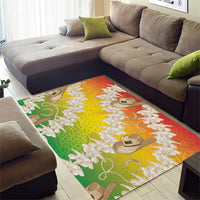 Vanuatu Cowboy Area Rug Straw Hats Hibiscus With Sand Drawing - Polynesian Pride