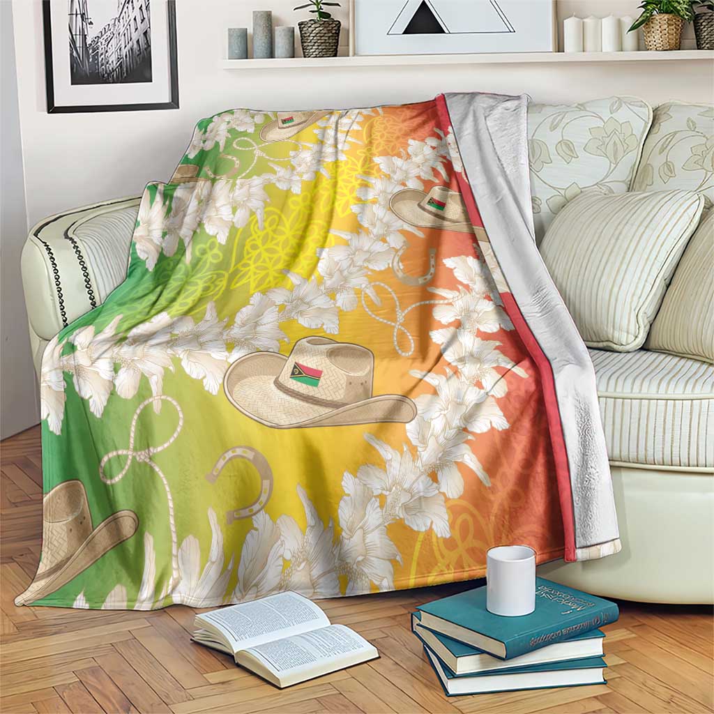 Vanuatu Cowboy Blanket Straw Hats Hibiscus With Sand Drawing - Polynesian Pride