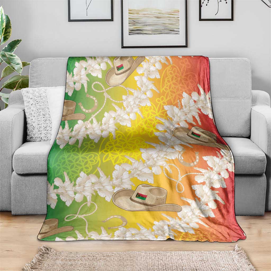 Vanuatu Cowboy Blanket Straw Hats Hibiscus With Sand Drawing - Polynesian Pride