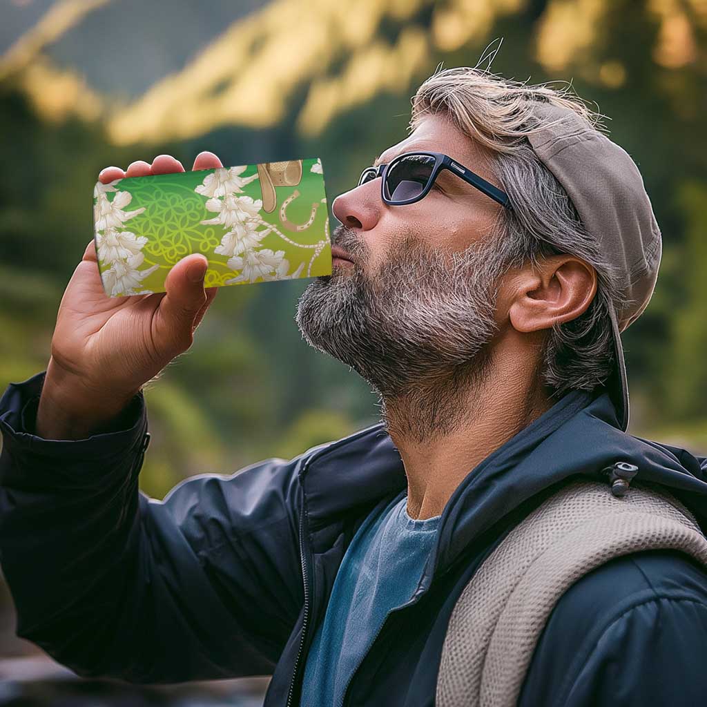 Vanuatu Cowboy 4 in 1 Can Cooler Tumbler Straw Hats Hibiscus With Sand Drawing - Polynesian Pride